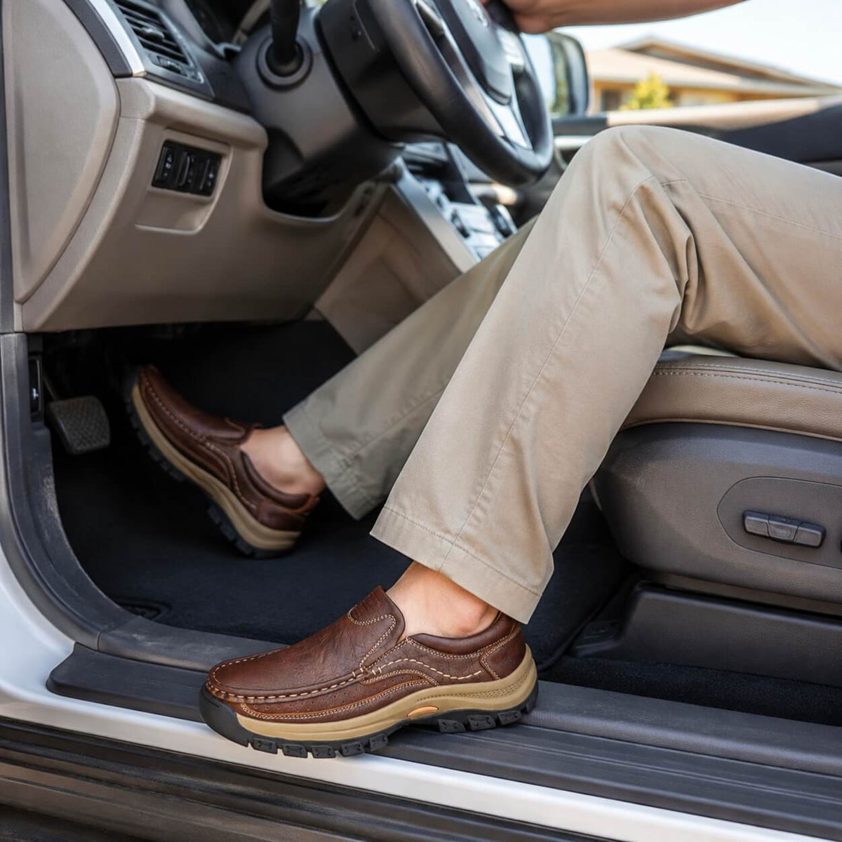 Orthopedic Walk-All-Day Loafers: Wide Toe Box & Premium Arch Support - Men's Leather Casual Shoes