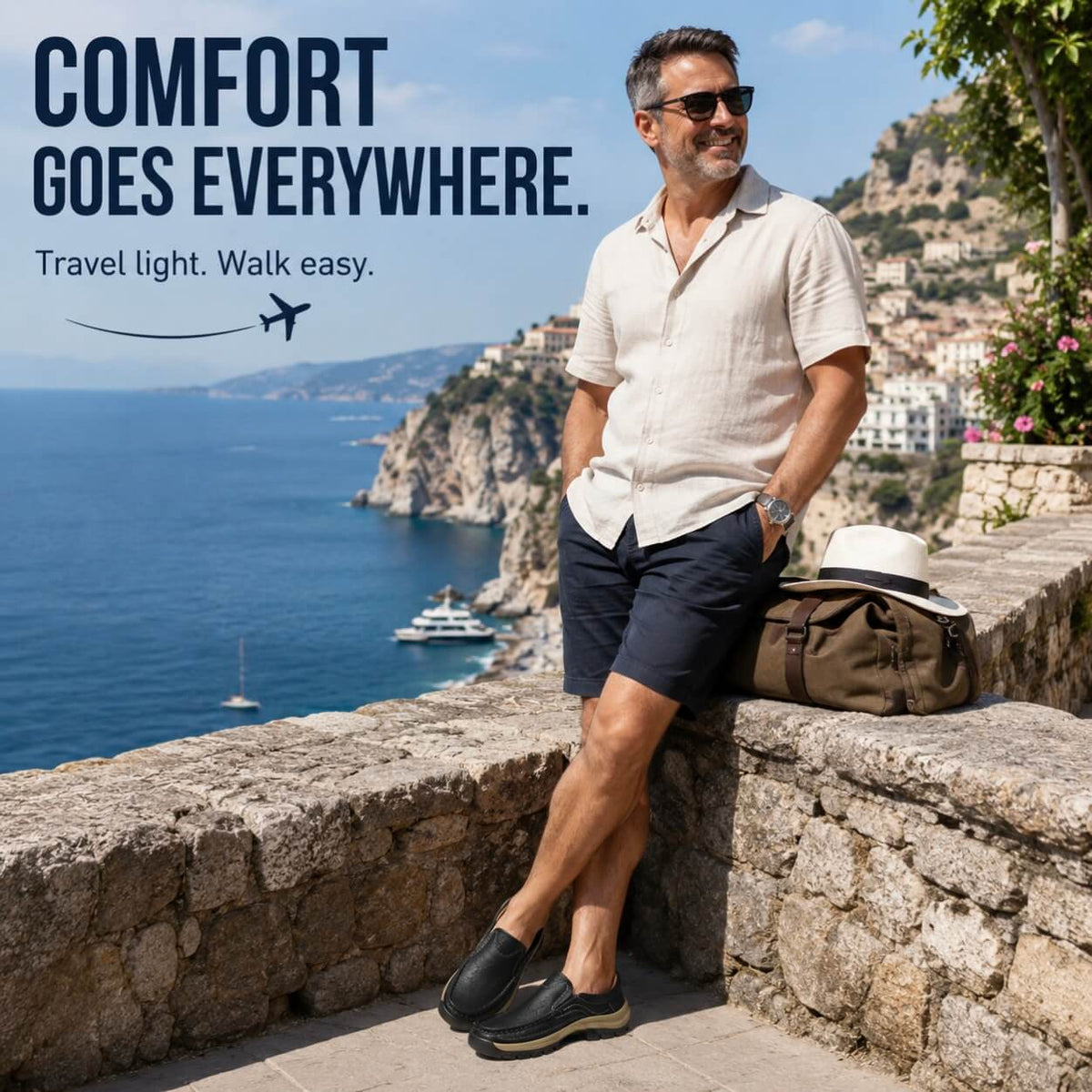 Orthopedic Walk-All-Day Loafers: Wide Toe Box & Premium Arch Support - Men's Leather Casual Shoes
