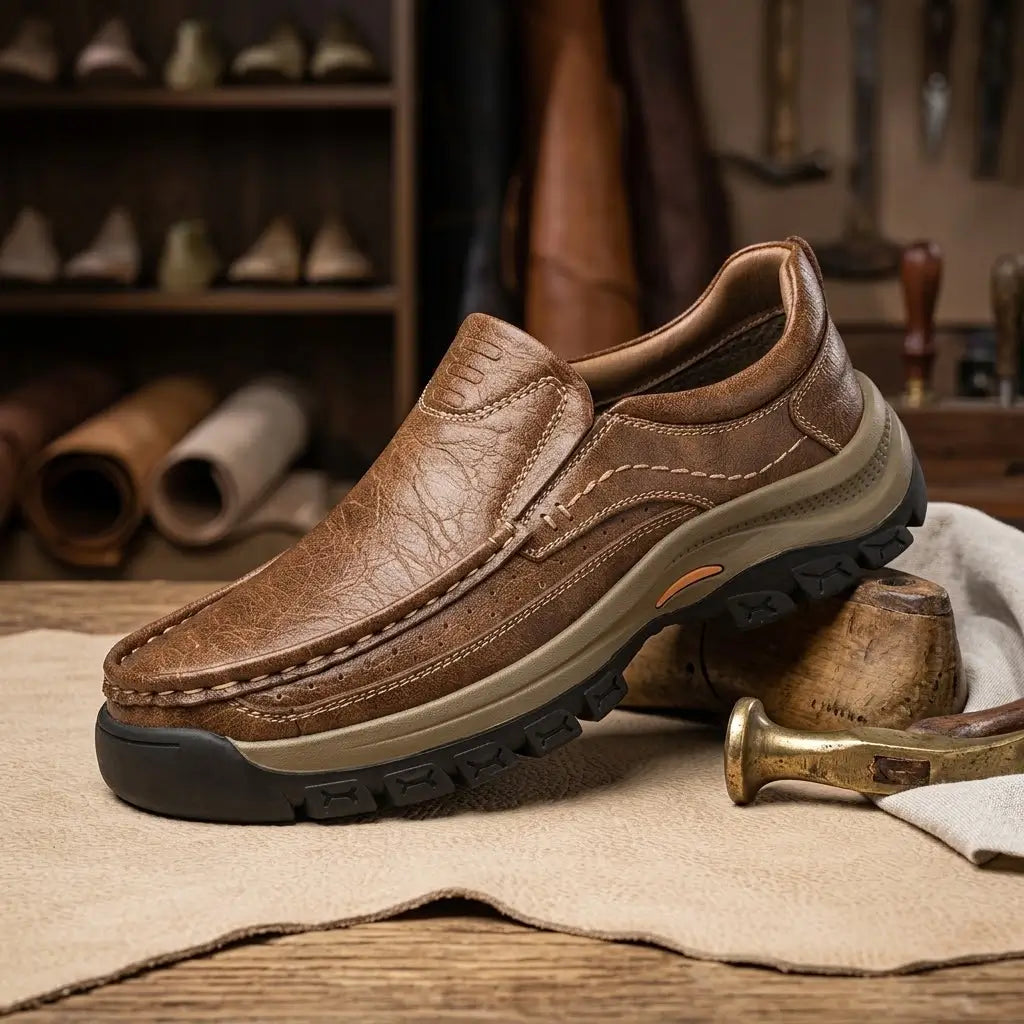 Orthopedic Walk-All-Day Loafers: Wide Toe Box & Premium Arch Support - Men's Leather Casual Shoes