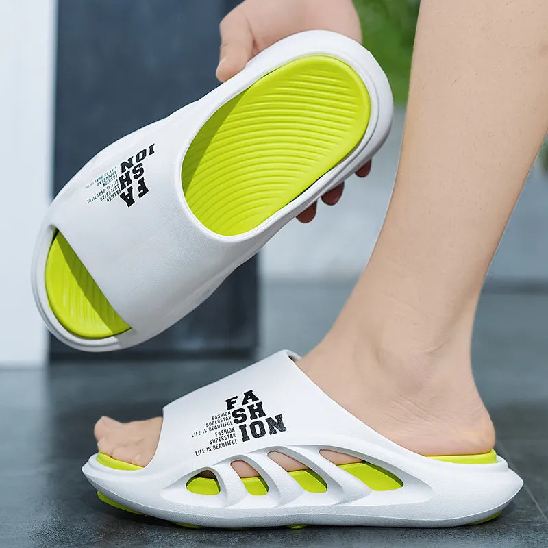Men's Open Toe Arch Support Casual Non-Slip Slides Soft Cushion Sandals