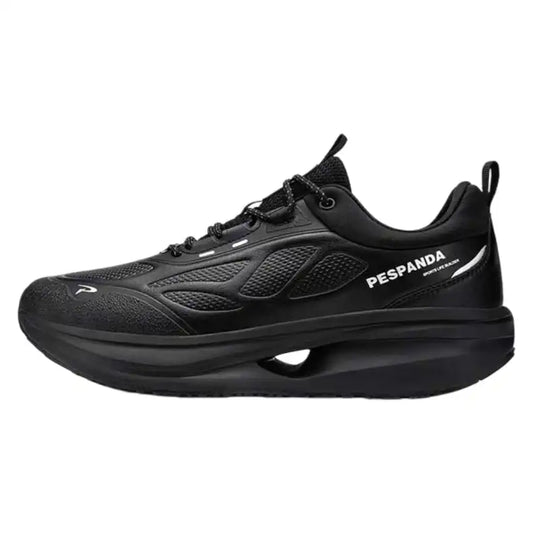 Black Breathable Running Sneakers – Soft Sole Shock-Absorbing Walking Shoes with Durable Wear-Resistant Outsole