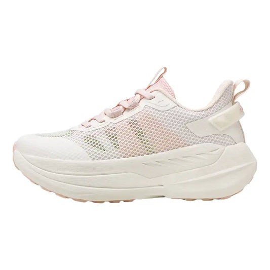 White & Pink Lightweight Running Shoes – Breathable Soft Sole Walking Sneakers with Shock-Absorbing Wear-Resistant Outsole