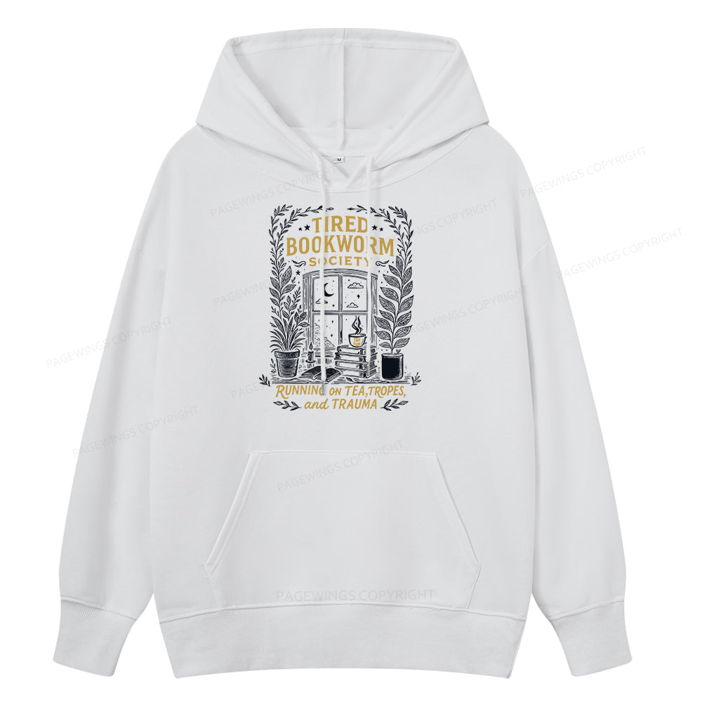 Pagewings Tired Bookworm Society Unisex Classic Hoodie