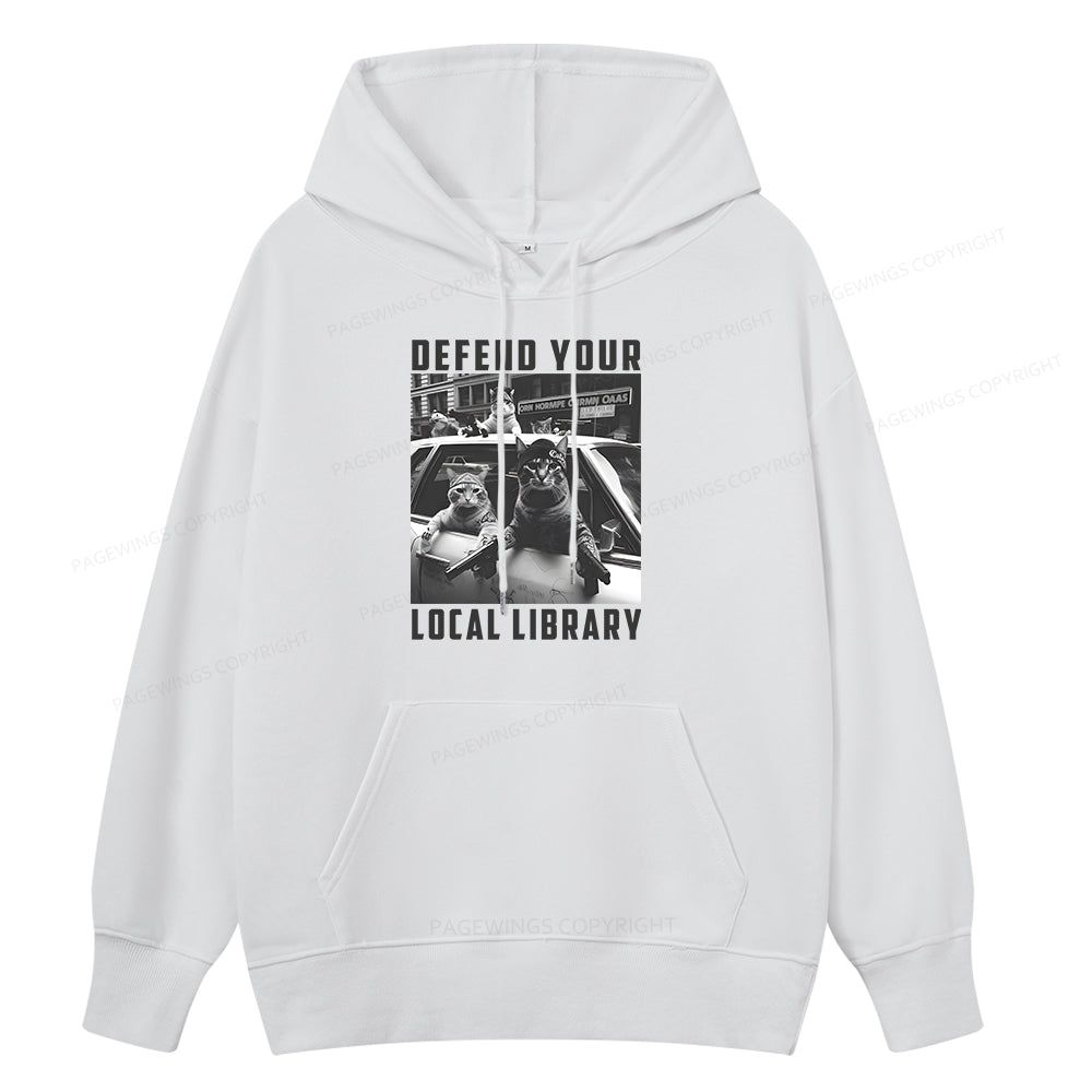 Pagewings Defend Your Local Library Unisex Classic Hoodie