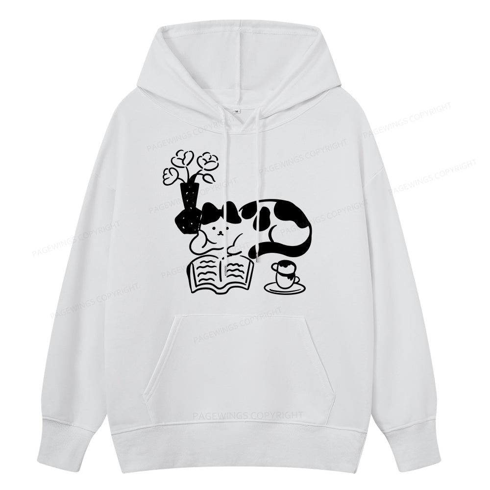 Pagewings The Cat Who Loves Reading Unisex Classic Hoodie