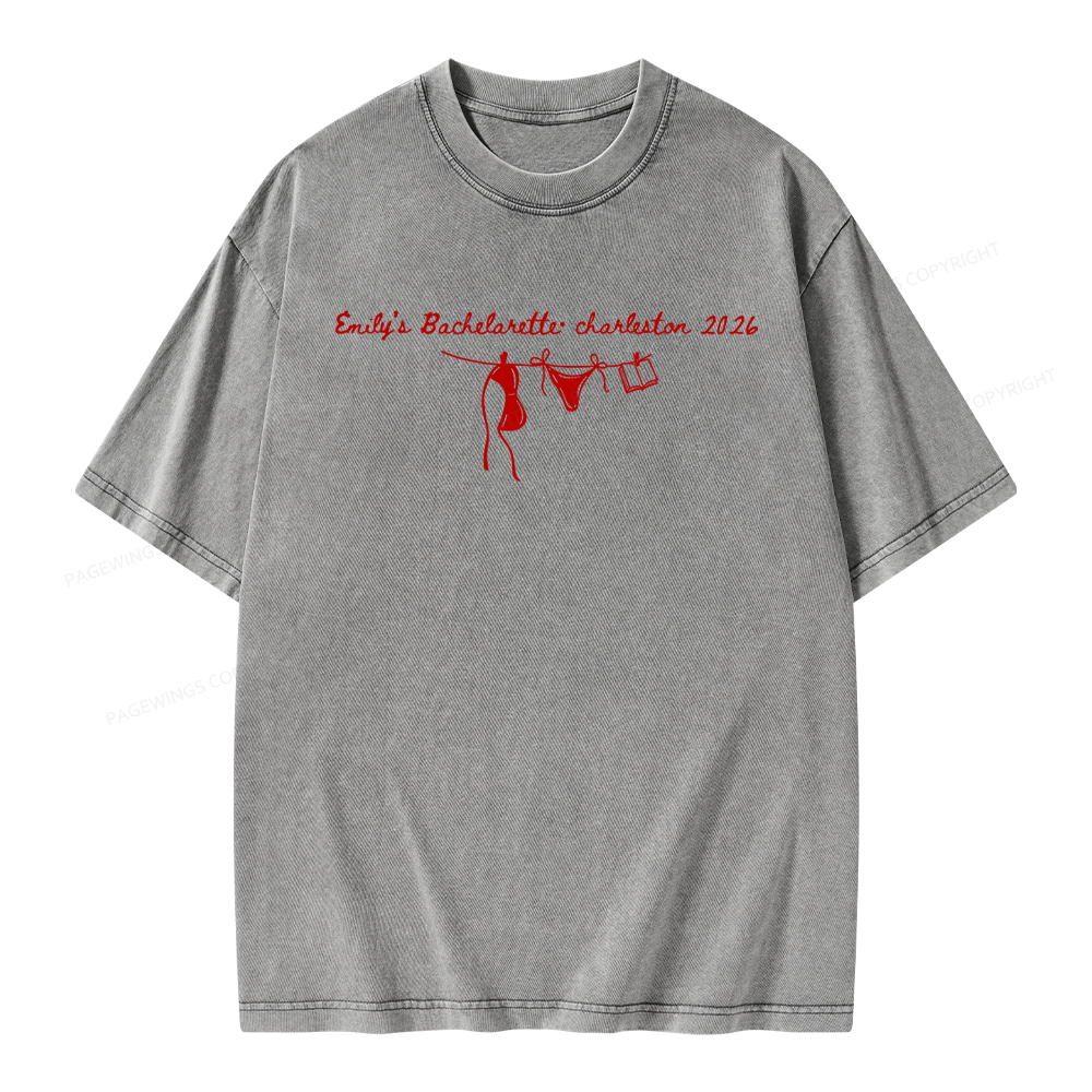 Pagewings Personalized Beach Party Unisex Washed T-shirt