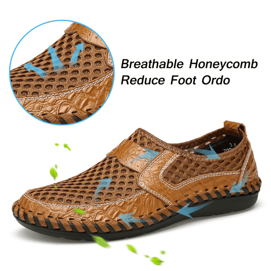 🔥Hot Sale🎁--40% OFF🎉Mens Hand Stitching Breathable Honeycomb Slip-on Casual Shoes