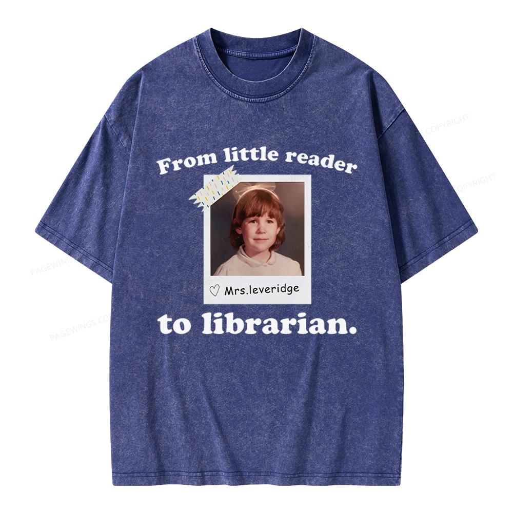 Pagewings Personalized Photo From Little Reader Unisex Washed T-shirt