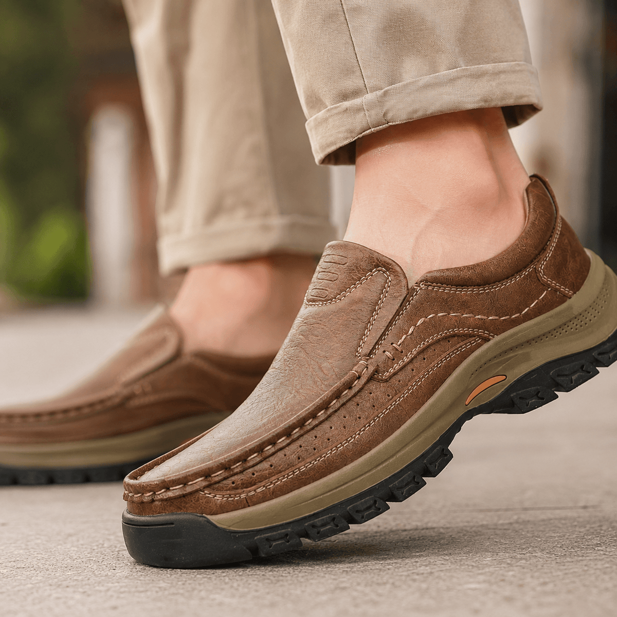 Orthopedic Walk-All-Day Loafers: Wide Toe Box & Premium Arch Support - Men's Leather Casual Shoes