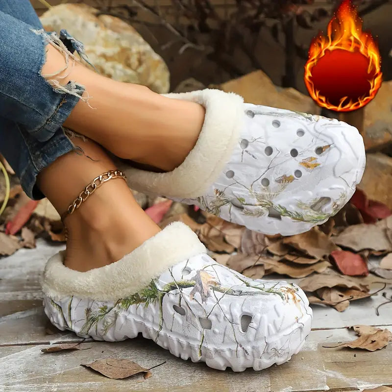 Warm Indoor/Outdoor Slippers with Soft Fleece Lining