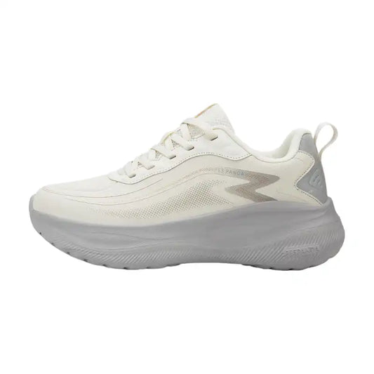 White & Gray Breathable Walking Shoes – Soft Sole Shock-Absorbing Running Sneakers with Durable Wear-Resistant Outsole