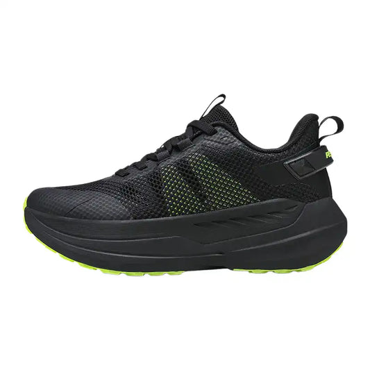 Black & Neon Green Breathable Running Shoes – Soft Sole Shock-Absorbing Walking Sneakers with Wear-Resistant Outsole for Daily Wear