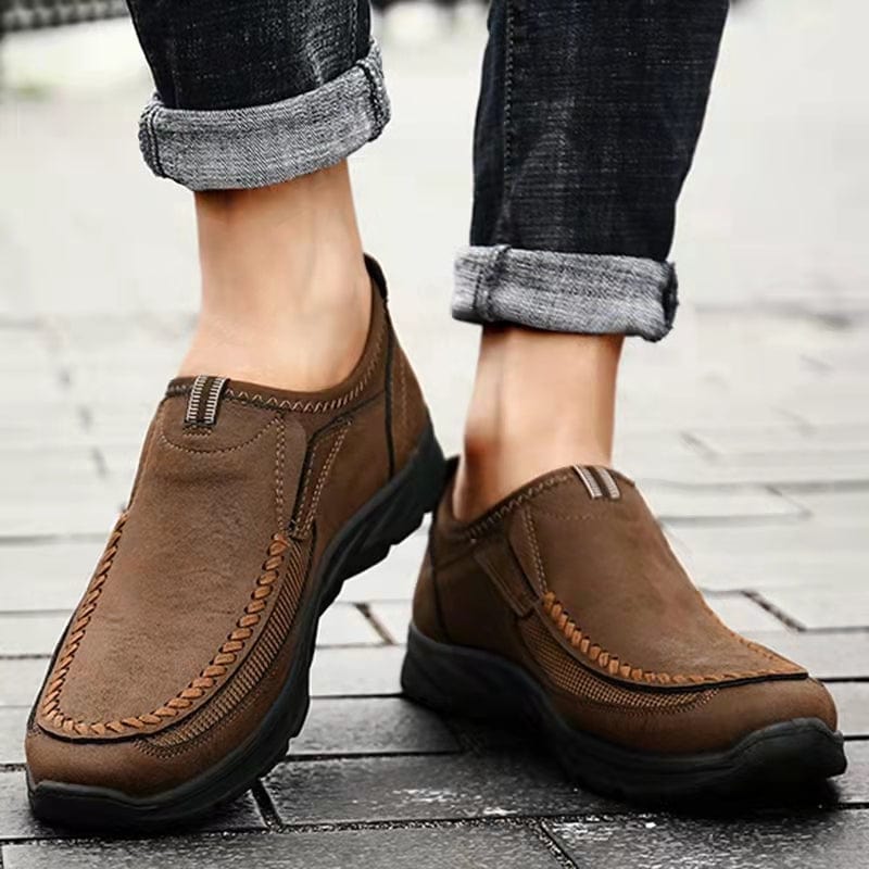 🔥Hot Sale🎁--50% OFF🎉Mens Waterproof Soft Sole Sneakers Slip On Leather Loafers