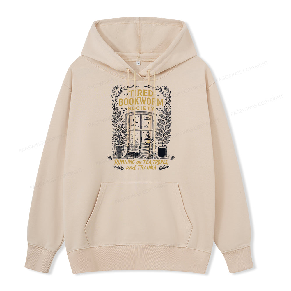 Pagewings Tired Bookworm Society Unisex Classic Hoodie
