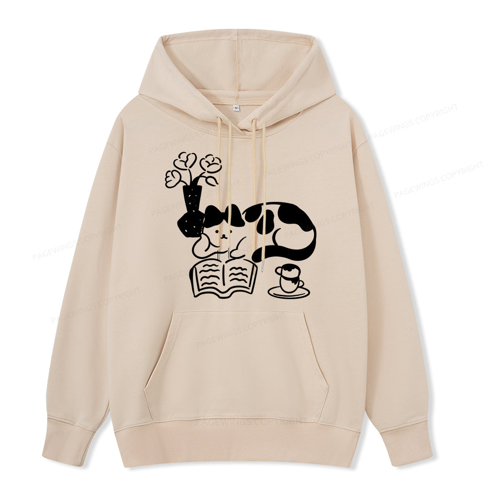 Pagewings The Cat Who Loves Reading Unisex Classic Hoodie