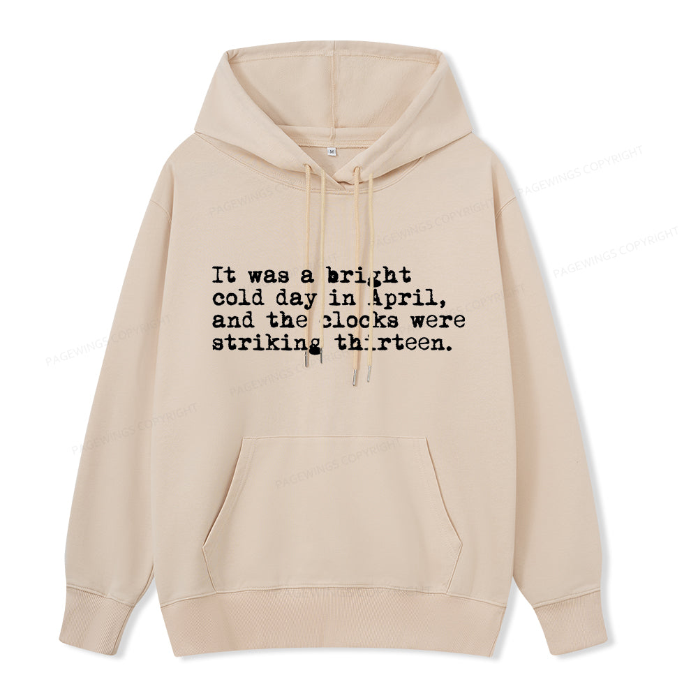 Pagewings Orwell It Was A Bright Cold Day In April Unisex Classic Hoodie