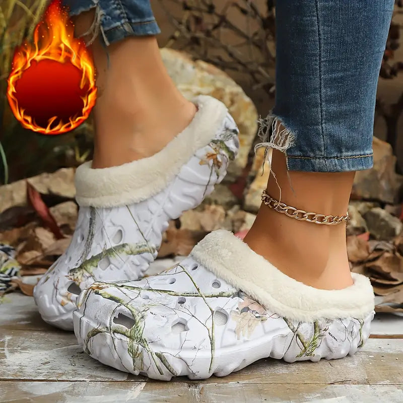 Warm Indoor/Outdoor Slippers with Soft Fleece Lining