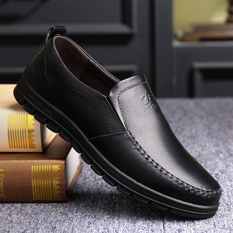 🔥Hot Sale🎁--40% OFF 🎉Mens Genuine Leather Soft Inslole Non Slip Casual Business Shoes