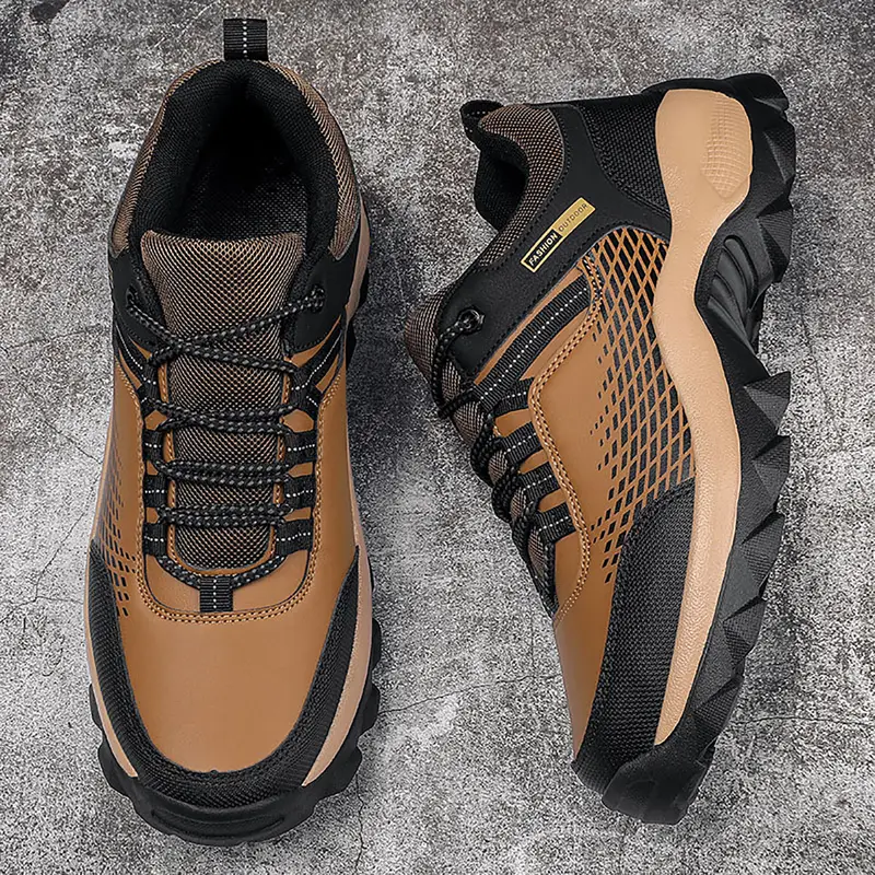 (⏰Limited Time Sale 70% OFF) Men's Wear Resistant Waterproof Non-slip Anti-skid Anti-puncture Hiking Shoes Orthopedic Wide Toe Arch Support Walking Shoes