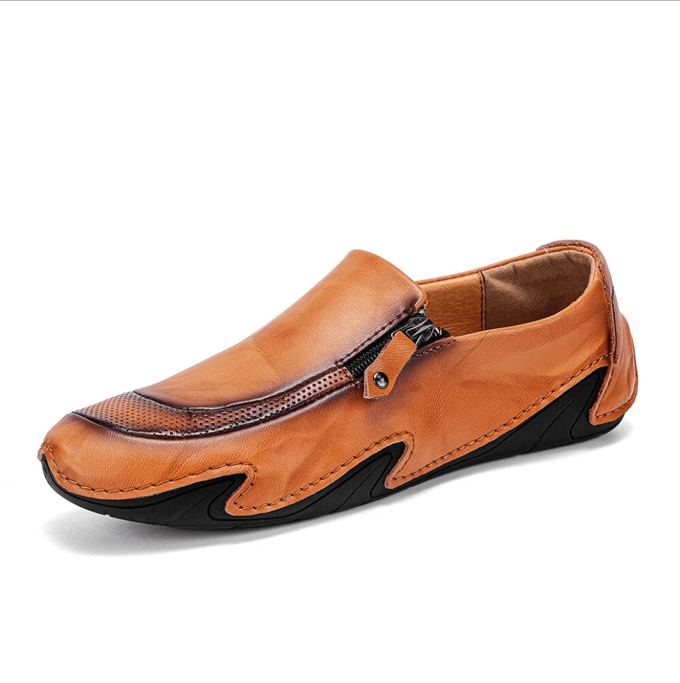 🔥Hot Sale🎁--35% OFF 🎉 Mens Non Slip Comfy Soft Sole Casual Zipper Leather Loafers