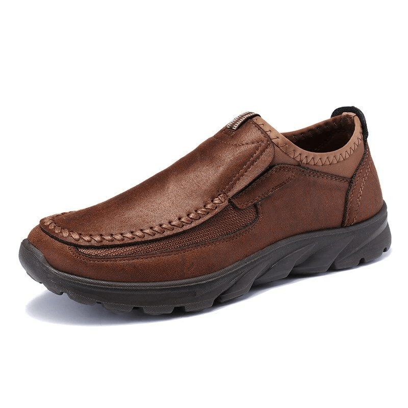 🔥Hot Sale🎁--50% OFF🎉Mens Waterproof Soft Sole Sneakers Slip On Leather Loafers