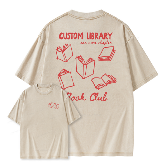 Pagewings Personalized Library Book Club Unisex Washed T-shirt