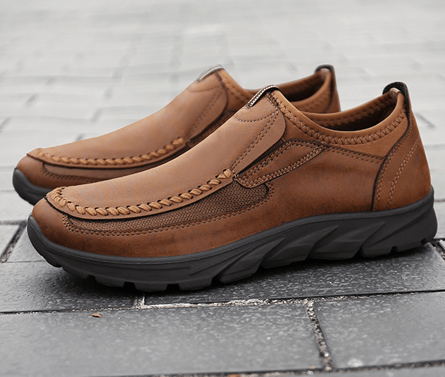 🔥Hot Sale🎁--50% OFF🎉Mens Waterproof Soft Sole Sneakers Slip On Leather Loafers