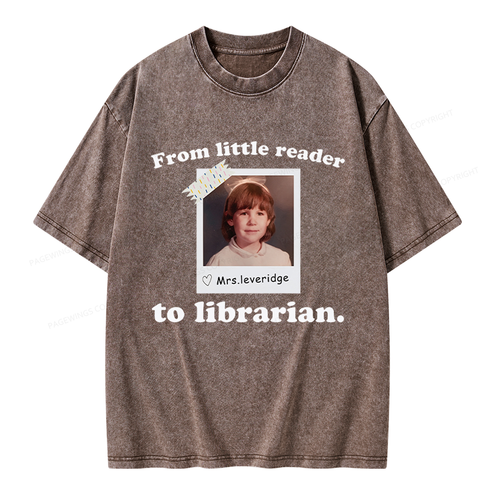 Pagewings Personalized Photo From Little Reader Unisex Washed T-shirt