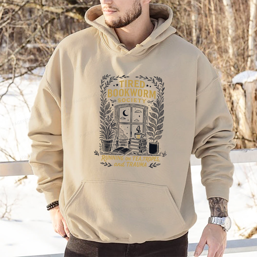 Pagewings Tired Bookworm Society Unisex Classic Hoodie