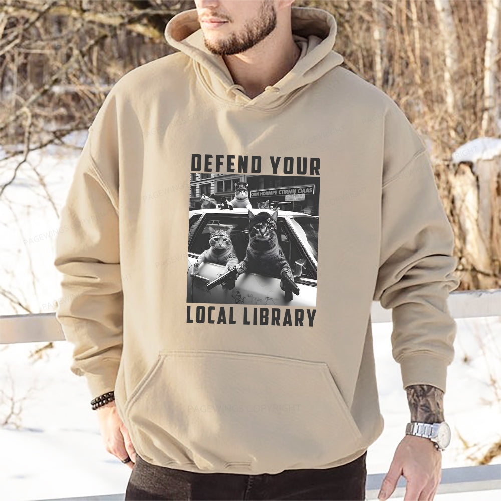 Pagewings Defend Your Local Library Unisex Classic Hoodie