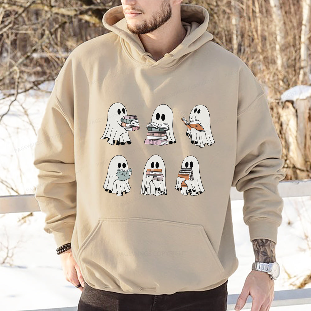 Pagewings Ghost Reading Halloween Unisex Classic Hoodie