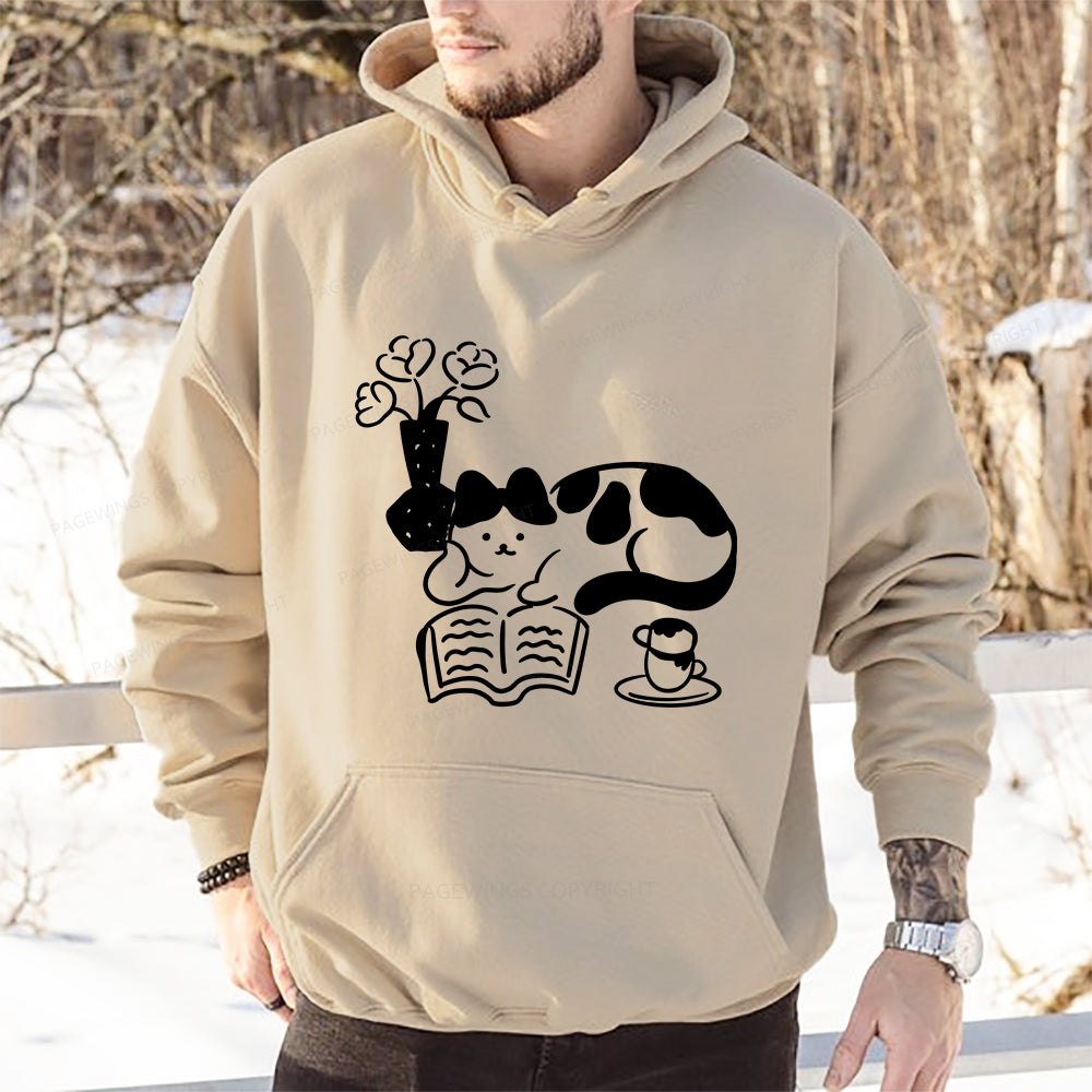 Pagewings The Cat Who Loves Reading Unisex Classic Hoodie