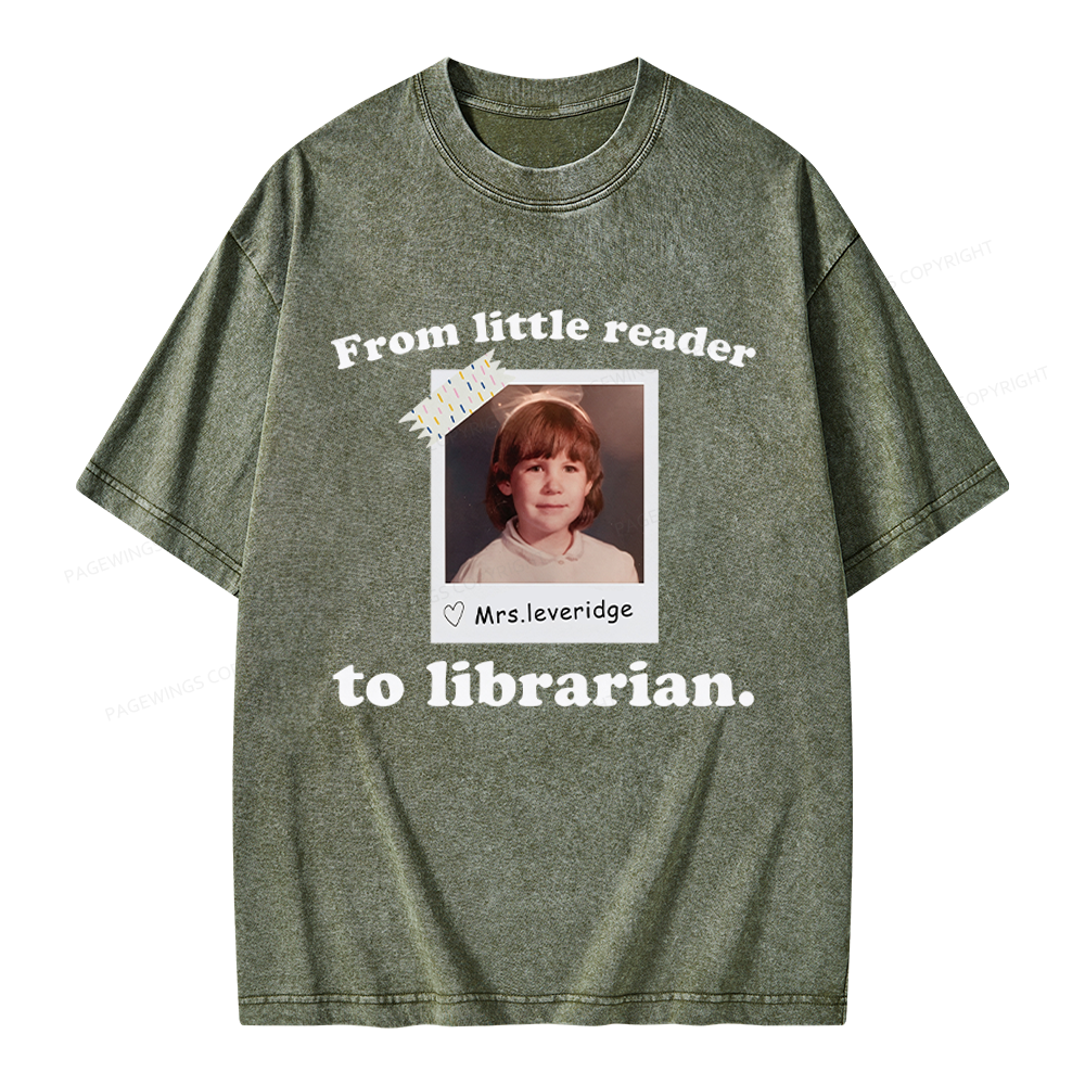 Pagewings Personalized Photo From Little Reader Unisex Washed T-shirt