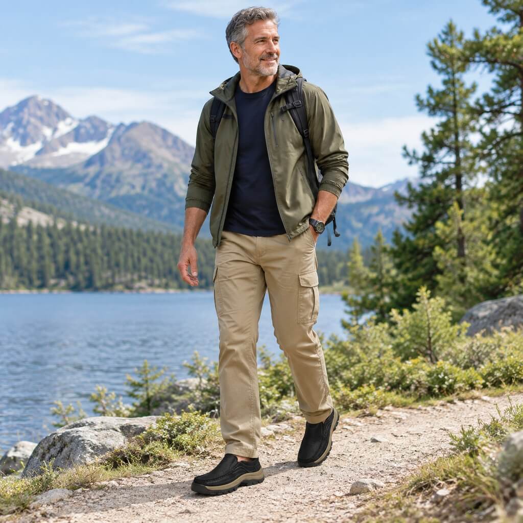 Orthopedic Walk-All-Day Loafers: Wide Toe Box & Premium Arch Support - Men's Leather Casual Shoes