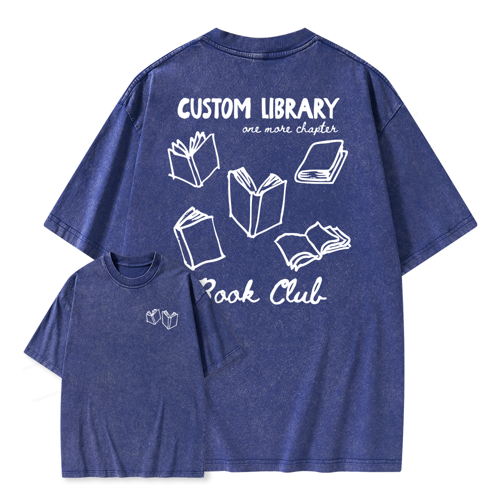 Pagewings Personalized Library Book Club Unisex Washed T-shirt