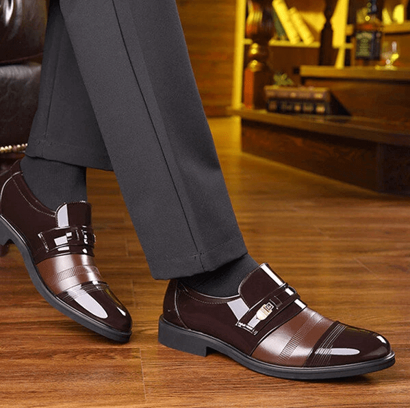 40% OFF Now 🎁Mens Comfortable Leather Business Lace Up Formal Slip On Penny Loafers