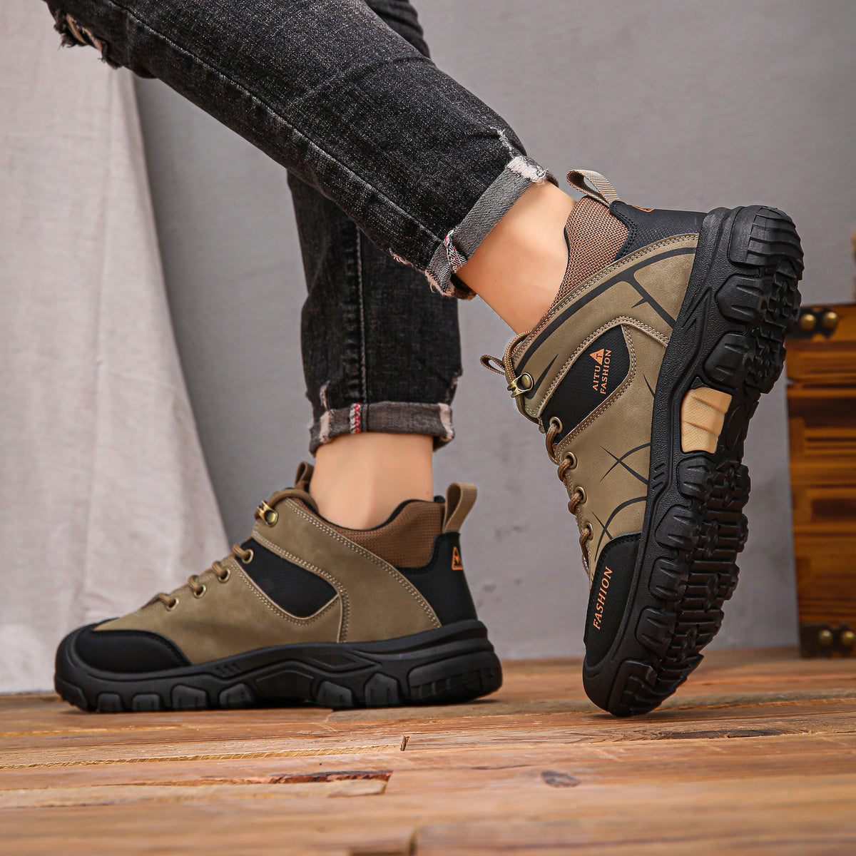 (⏰LAST DAY-49% OFF🛒)Men's Outdoor Hiking Shoes – Waterproof, Non-Slip, Puncture-Proof & Smash-Proof with Arch Support & Wide Toe – Perfect for Daily Wear & Outdoor Adventures