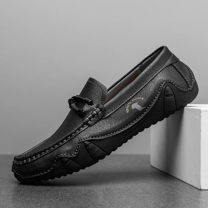 🔥Hot Sale🎁--50% OFF 🎉 Mens Genuine Leather Breathable Soft Sole Casual Slip On Loafers