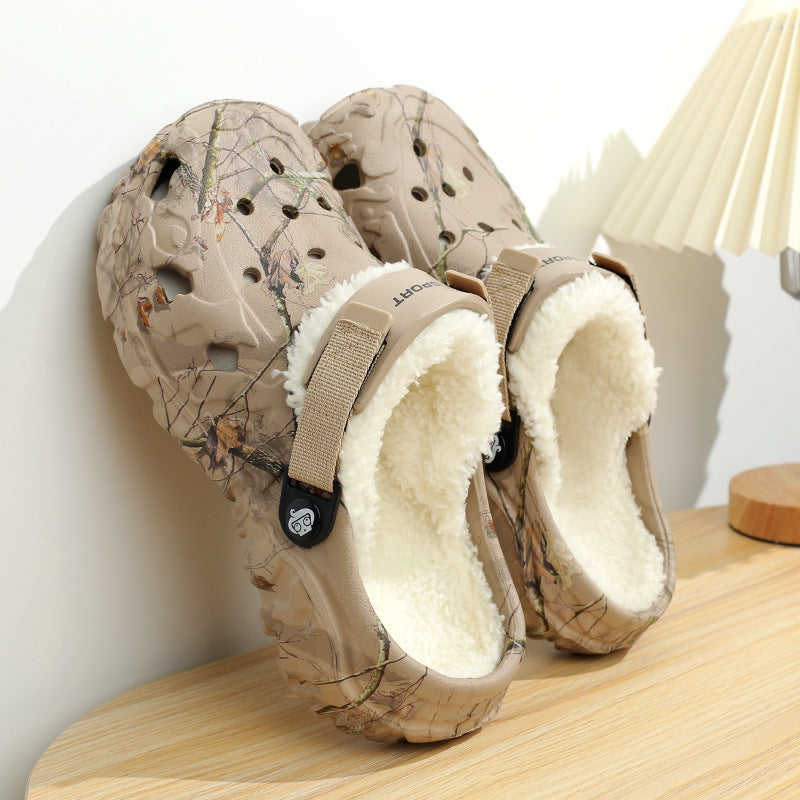 Men's Warm Indoor/Outdoor Slippers with Soft Fleece Lining