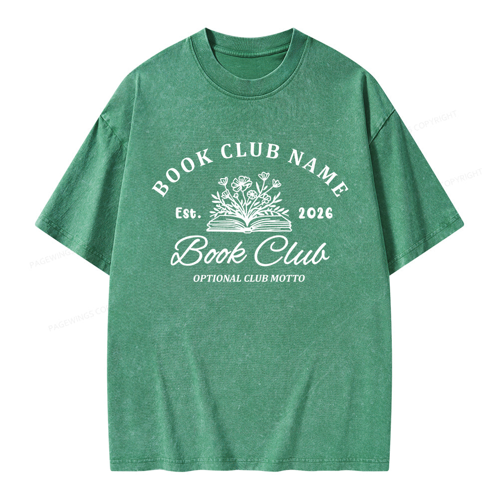 Pagewings Personalized Book Club Unisex Washed T-shirt