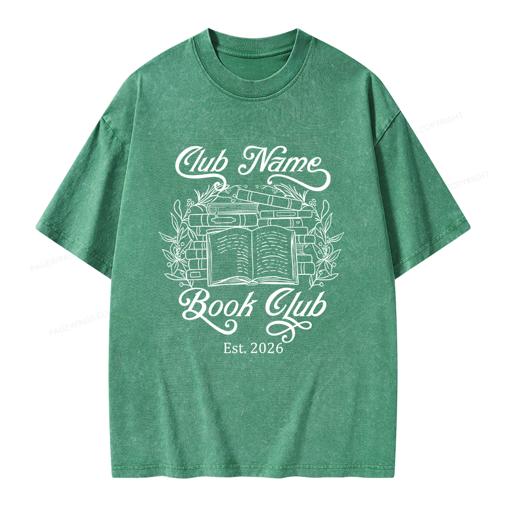 Pagewings Personalized Book Club Unisex Washed T-shirt