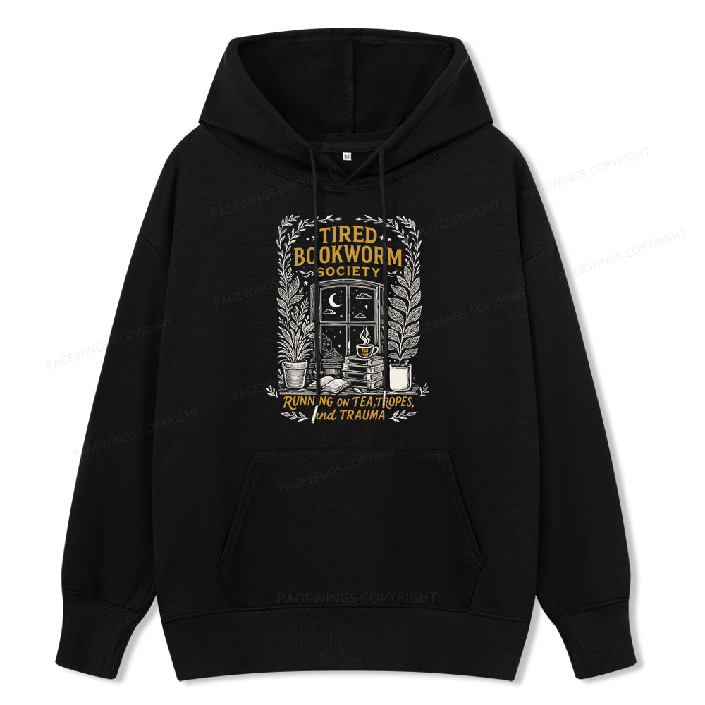 Pagewings Tired Bookworm Society Unisex Classic Hoodie