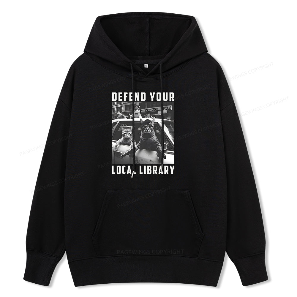 Pagewings Defend Your Local Library Unisex Classic Hoodie
