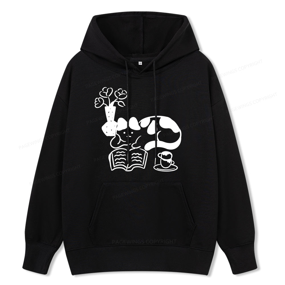 Pagewings The Cat Who Loves Reading Unisex Classic Hoodie