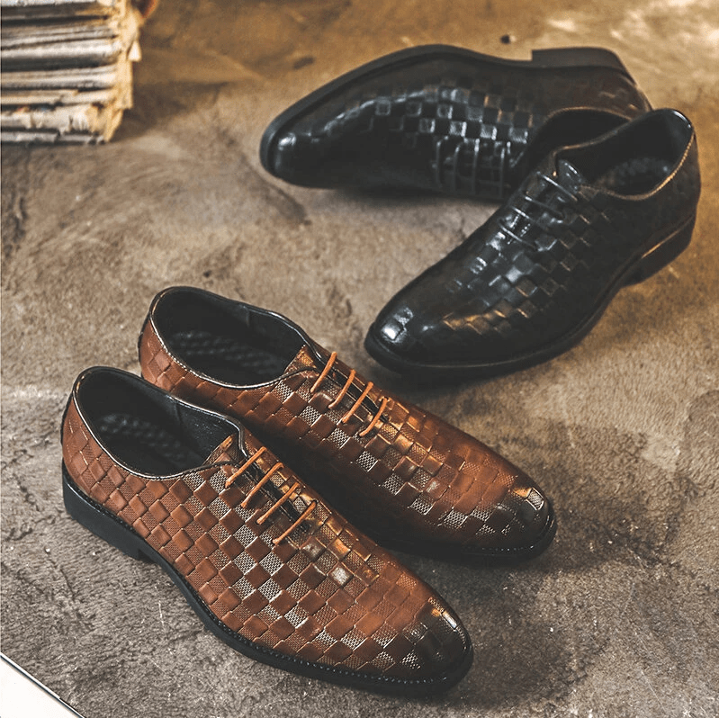 🔥Hot Sale🎁--40% OFF 🎉 Men Casual Business Cap Toe Lace-up Leather Dress Oxfords