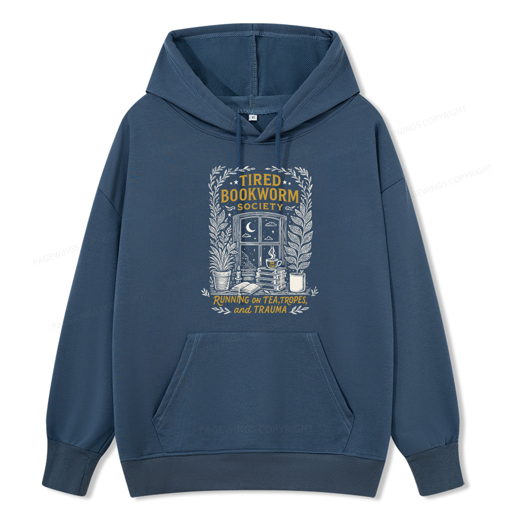 Pagewings Tired Bookworm Society Unisex Classic Hoodie