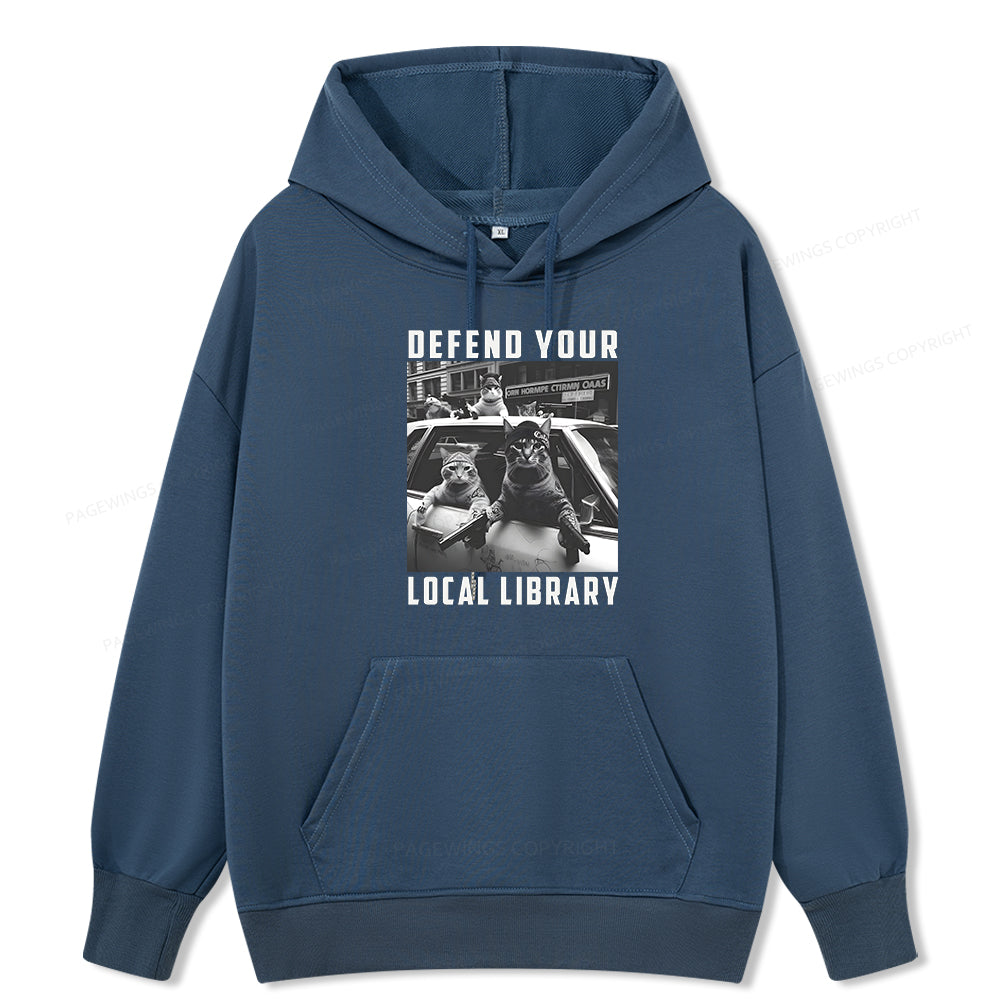 Pagewings Defend Your Local Library Unisex Classic Hoodie