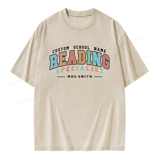 Pagewing Personalized Reading Unisex Washed T-shirt