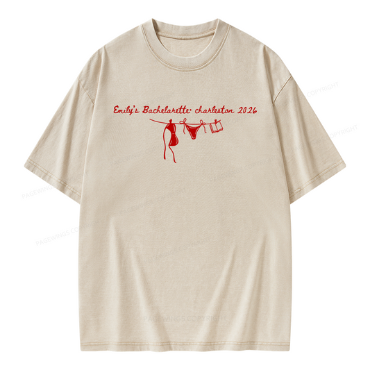 Pagewings Personalized Beach Party Unisex Washed T-shirt