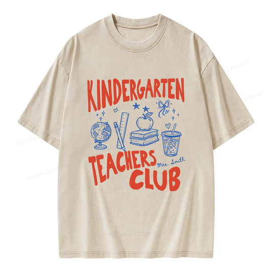Pagewing Personalized Kindergarten Unisex Washed T-shirt